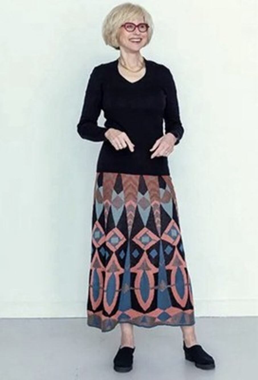 Peruvian Connection Women Malika Knit Maxi Skirt L Southwester Pima Cotton Aztec